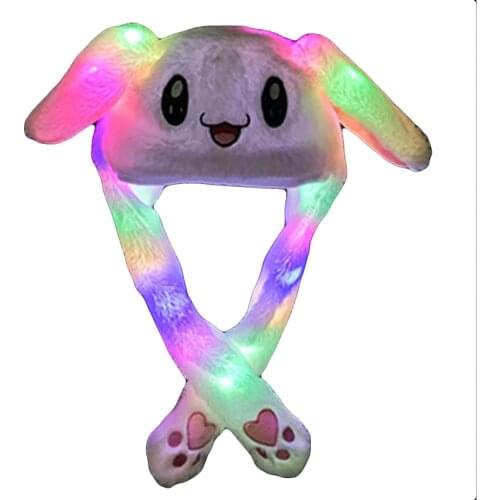 Led Light Rabbit Ear Hat Cute For Baby Kids Girls Gift Hats Plush Light Rabbit Ear Hat Cap Lovely Girlfriend Балаклава Beanies