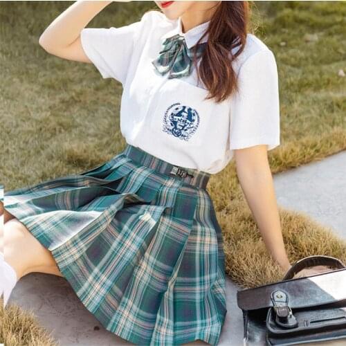 Zoki Cute JK Women Plaid Pleated Skirt A Line Bow Knot Summer High Waist Sweet Girls Dance Mini Skirt Japan School Skirts 2021