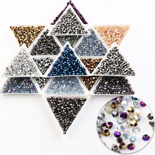 Miyuki Glass Bicone Beads 2/3/4/6mm Crystal Faceted Beaded Craft Material DIY Jewelry Making Bracelets Accessories Needlework