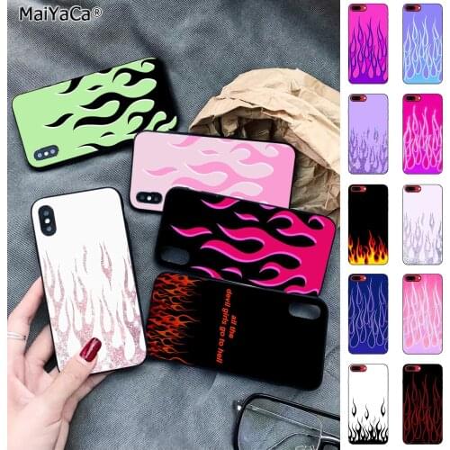 MaiYaCa Fashion Flame Pattern Silicone Black Phone Case for iPhone 11 pro XS MAX 8 7 6 6S Plus X 5S SE 2020 XR cover