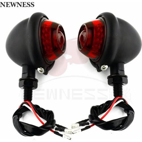 Motorcycle Retro LED Turn Signal Smoke Red Twin light Running Brake Lamp Blinker Flashing Light For Harley Touring Cafe Racer