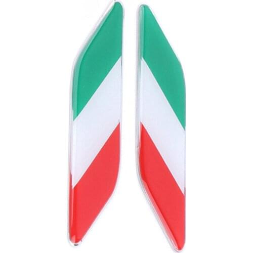 New Arrival 2pcs 70mm Italy Flag Car Exterior Badges Stickers Fit For Fiat 500 595 Alfa Romeo