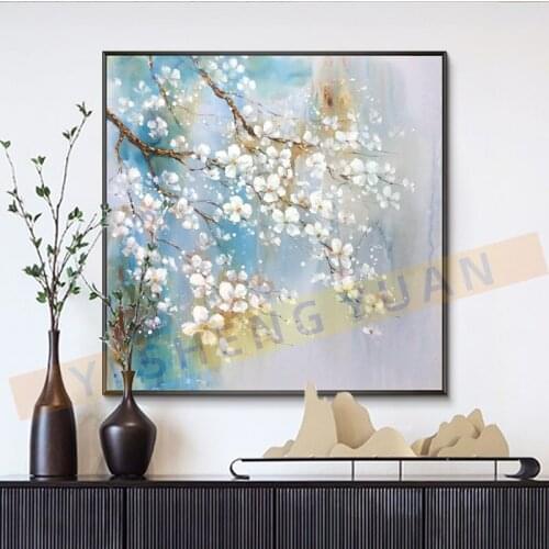 New Arrival Home Wall Flower Canvas Art Handmade Abstract Flower Oil Painting Canvas Wall Art Modern Home Decoration Piece Art
