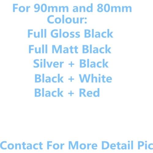 New 3D ABS Chrome Silver 80mm 90mm car badge white red gloss black matt black