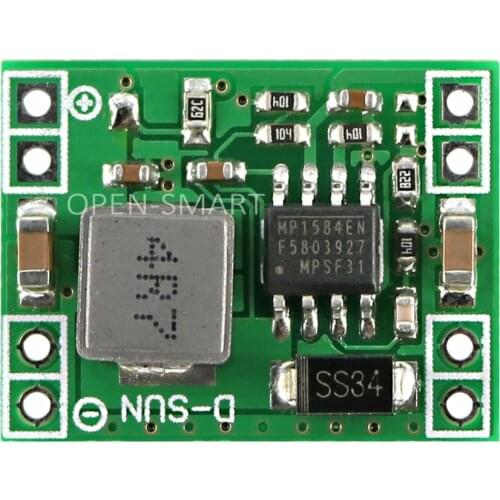 OPEN-SMART Mini DC 7~28V to DC 5V Step-Down Converter Power Supply Module - Green + Black