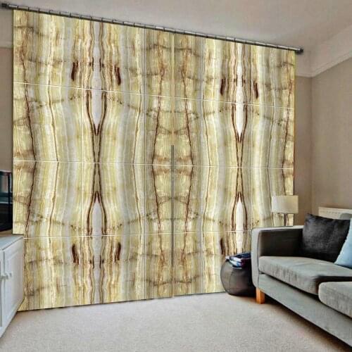 Retro yellow marble curtains 3D Blackout Curtains For Living room Bedding room Drapes Cotinas blackout curtains