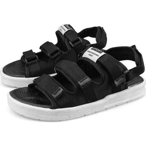 Korean Fashion Beach Mens Roman Sandals Summer Velcro Men Shoes Women Shoes Soft Breathable Couple Sandals Zapatos De Hombre