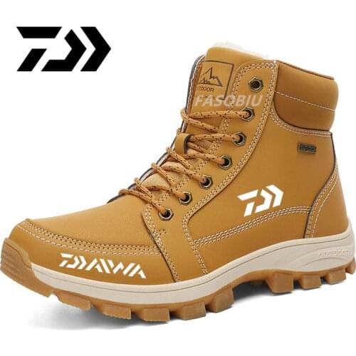 Daiwa Man Thick Warm Fishing Shoes Outdoor Winter Fishing Shoes Climbing Shoes Wear-resisting Waterproof Non-slip Outdoor Shoes