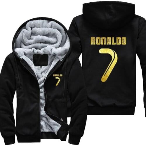 USA size New Arrival Men Hoodies CR7 Cristiano Ronaldo Mans Design Male Jacket Thicken Fleece Zip up Tops Plus size