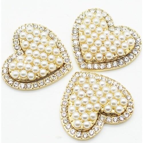 Explosion models rhinestones pearl heart jewelry accessories 5pcs gorgeous decoration wedding handmade wholesale