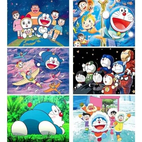 Japan Anime Cross Stitch Painting 5D Doraemon Diamond Picture Full Diamond Embroidery Diamond Mosaic Home Decor