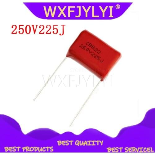 10PCS 250V225J Pitch 20MM 250V 225 2.2uf CBB 250V225 Polypropylene film capacitor