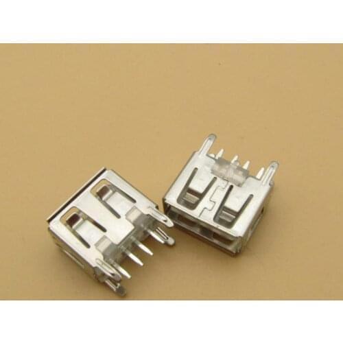 10pcs laptop motherboard micro 2.0 USB 4pin 4 pin DC white A Type Flat Angle 180 Degree Female PCB Connector Socket Jack Plug