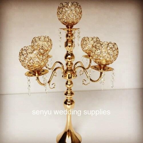 12pcs) High quality wedding candelabra, 5 arms table centerpiece, candle holders for events senyu0717