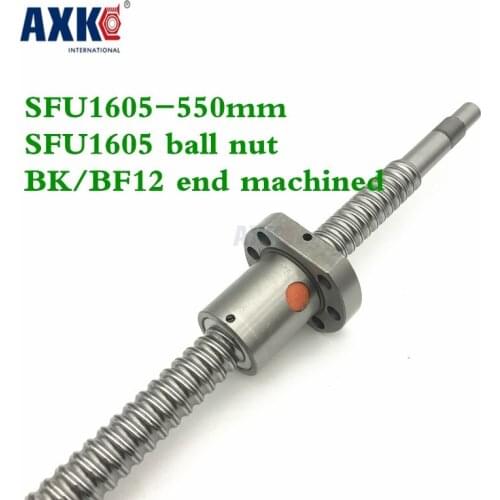 16mm 1605 Ball Screw Rolled C7 ballscrew SFU1605 550mm with one 1605 flange single ball nut for CNC parts