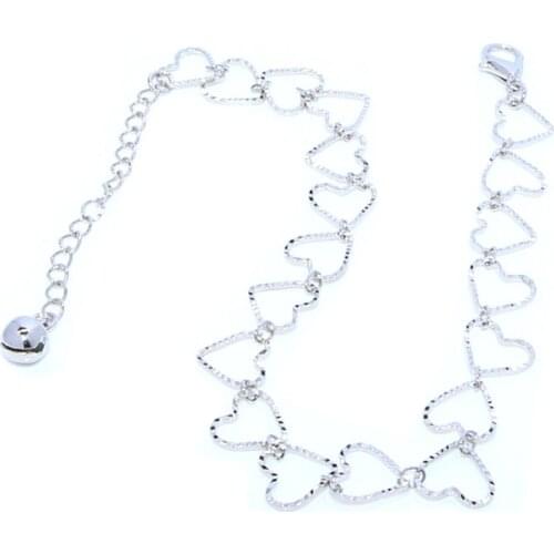5pcs Wholesale Foreign Trade Simple Beach Ladies Anklet Foot Accessories Metal Chain Trend Fashion Love Connection Female Feet