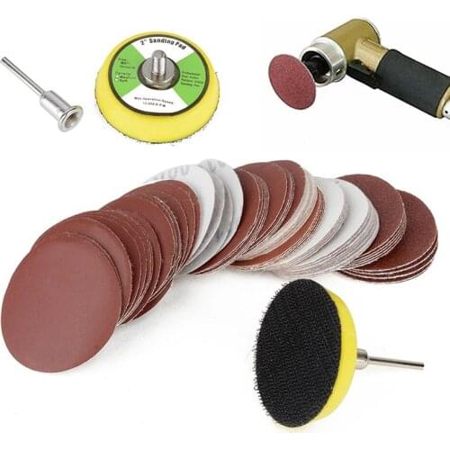 60 sheets of 50mm flocking sandpaper + 1 tray + 1 grinding rod, used for sanding disc polishing and cleaning tools
