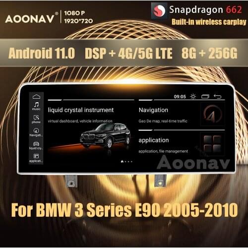 8+256GB Android 11.0 Snapdragon 662 car radio GPS For BMW 3 Series E90 2005-2010 multimedia player Head Unit Auto Radio Stereo