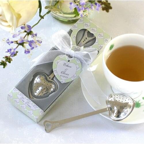 Free shipping 20pcs/lot Tea Time Heart Tea Infuser Wedding Favors+tea ball novelty tea party supplies wedding gifts for guests