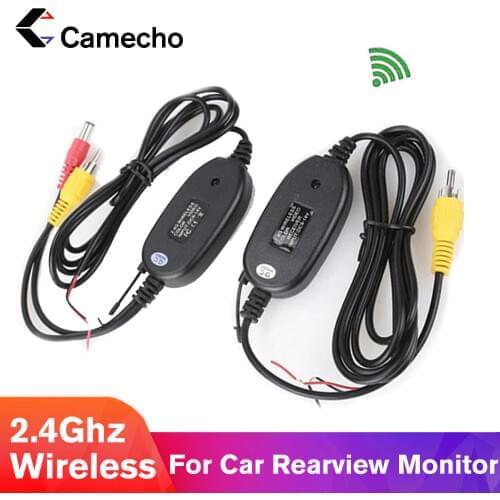 Camecho 2.4Ghz Wireless RCA Video Transmitter & Receiver Kit Rear View Camera for Car Rearview Monitor FM Transmitter & Receiver