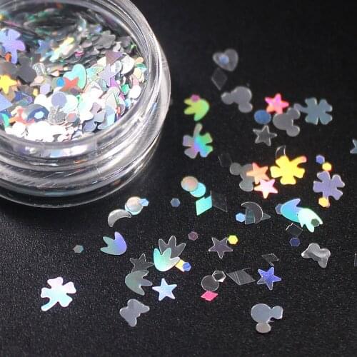 Colorful Glitter Nails 3d Slice Nail Rhinestone Small Irregular Beads Manicure 3D Nail Art Decoration In Wheel Accessories