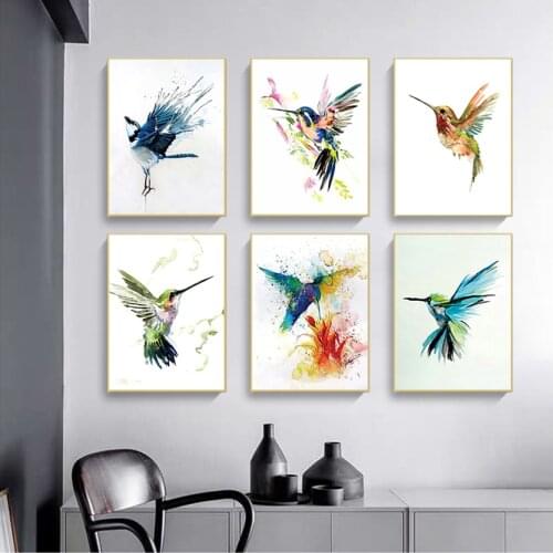 Home Decor Nursery Kids Room No Frame O132 HD Color painting poster bird pattern hight quality canvas painting hight quality