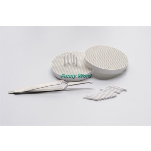 2pc Porcelain Honeycomb Firing Trays With 20 Zirconia+1 pcs Instruments Tweezers High Quality