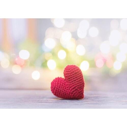 Photo Backdrop Wool Heart Flare Bokeh Computer Printed Photographic Backgrounds for Lovers Valentines Day Wedding Photophone