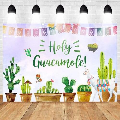 Holy Guacamole Backdrop Fiesta Event Fiesta Cactus Baby Shower Photography Backdrops Fiesta Birthday Party Banner Background