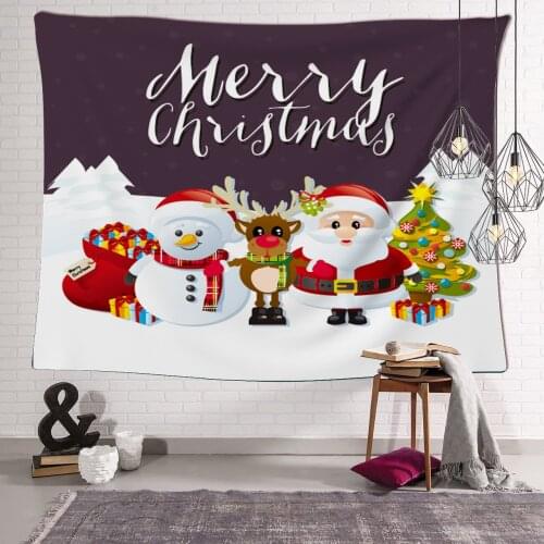 Christmas Day Tapestry Square Wall Hanging Background Home Decor Multifunctional Picnic Cloth Beach Towel Hippie Valance