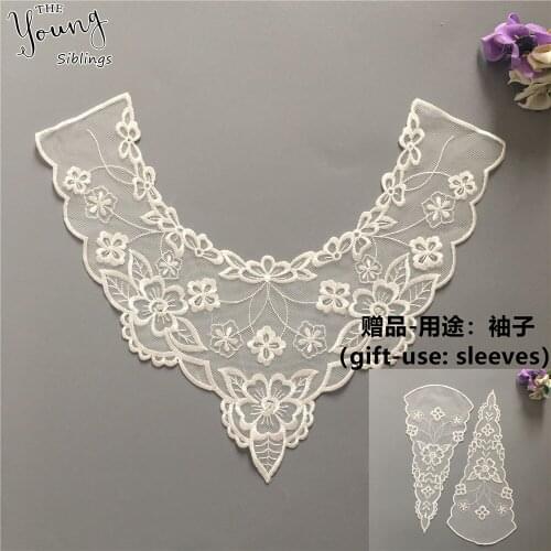 New arrive Embroidery Lace Neckline Fabric Clothing Sewing Lace collar Applique DIY Wedding dress Craft supplies Accessories