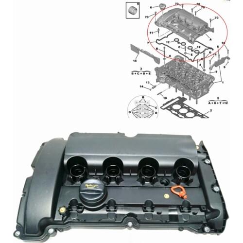 Engine Cylinder Valve Cover & Gasket V759886280 0248Q2 For Peugeot 207/208/308/508/3008/5008/RCZ For Citroen C4/C5/DS5 1.6T