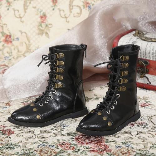 BJD doll shoes are suitable for 1/3 of the new fashion all-match lace-ups with pointed toe leather boots and black leather shoes