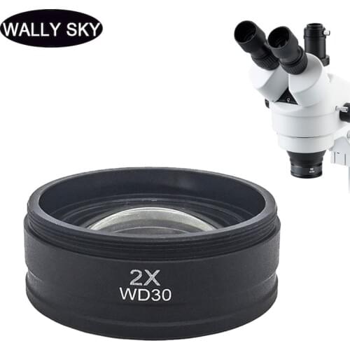 0.5X 2X Barlow Lens Objective Microscope Auxiliary Objective Lens Mounting Thread 42mm 48mm 50mm 52mm Working Distance 30/160mm
