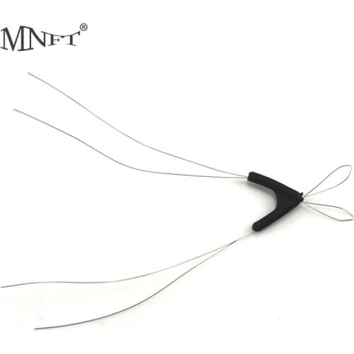 MNFT 50pcs Double Hooks Fishing Line Bifurcation Device Bifurcation eight Type Space Bean Line Swivel Tying Tool