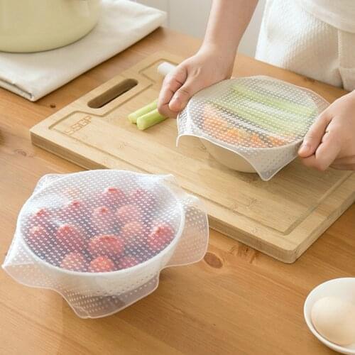 Reusable Silicone Bowl Cover Food Wrap Seal Vacuum Lid Stretch Multifunctional Food Fresh Keeping Kitchen Tool