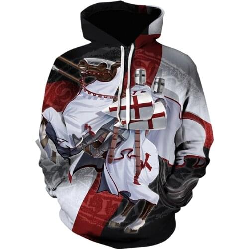 New arrival 2021 Knights Templar Hoodie Men Harajuku hoodies Knights Armor 3D Print Quality Jackets Autumn/Winter Sweatshirts
