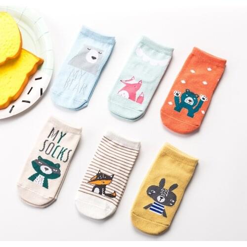 Newborn Socks Cartoon Baby Socks Non-slip Infant Cotton Rubber Anti Slip Floor Socks Toddlers Autumn Spring Fashion Animal Socks