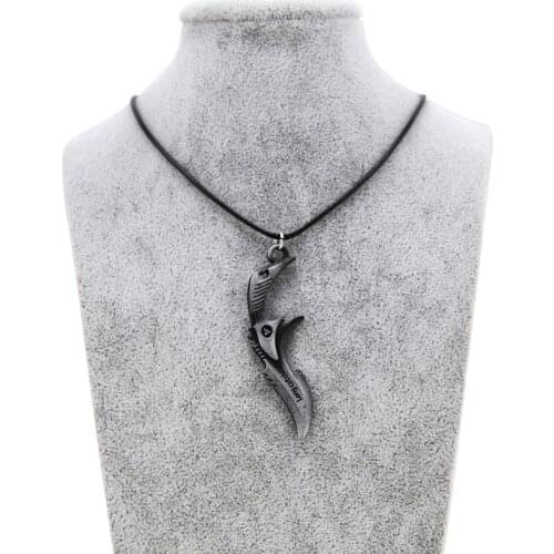 New Mens Counter Strike Saber Pendant Necklace Vintage Gold Leather Chain CS GO Sabre Choker Necklace Male Jewelry Party Gift