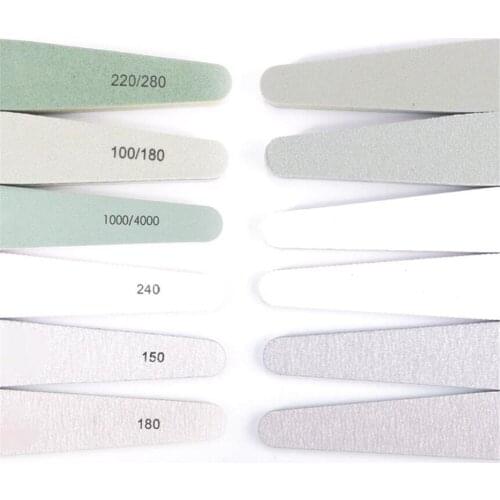 New 30set/lot 6pcs/set Nail Buffer File Block Polisher Washable Double Sided Emery Boards Grit 100/150/180/220/240/280/1000/4000
