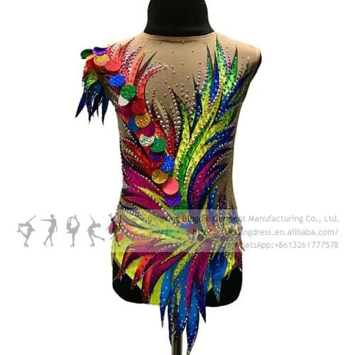 Ice Skating Dress Girls kids Teens Competition Ballet Rhythmic Leotard Popular Artistic College Costume Multicolor