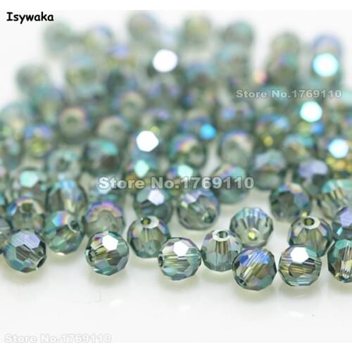 Popular Sale Clear Green Color 100pcs 4mm Round Austria Crystal Bead Ball Glass Bead Loose Spacer Bead for DIY Jewelry Making