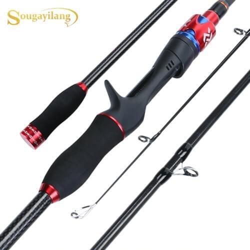 Sougayilang 1.8m/2.1m Fishing Rod Portable 4 Sections Ultralight Carbon Fiber Spinning/Casting Travel Fishing Pole De Pesca