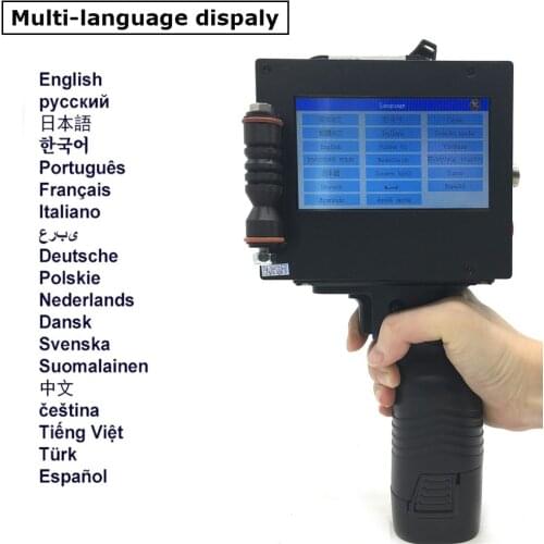 50mm Touch Screen Handheld Inkjet Printer 2inch Big Print Height for Print Logo QR Code Label Barcode Korean Russian Spanish