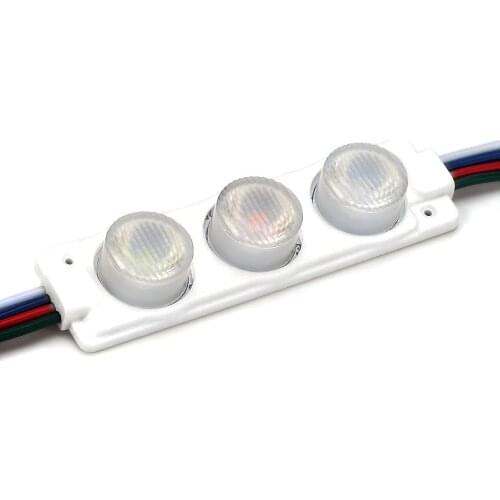 10PCS LED Module 3LEDs 3030 RGB / White IP65 Waterproof injection lens LED modules light DC12V Red+Blue+Green