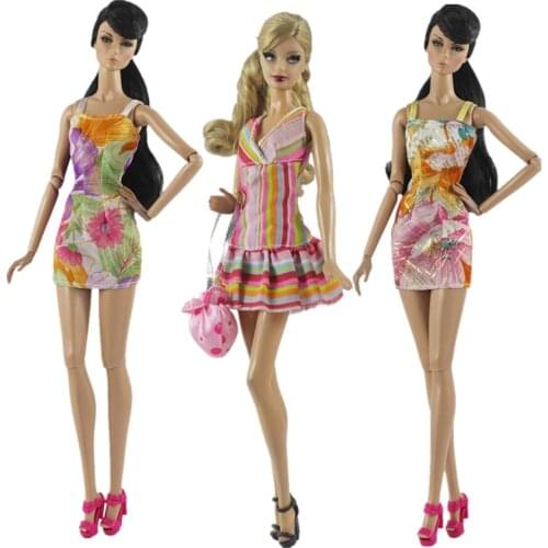 1/6 Charming Floral Sleeveless Dress Doll Outfit For Barbie Doll Clothes Beachwear Sundress Vestidos 11.5" Dolls Accessories Toy