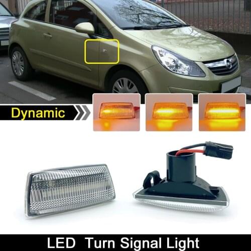 1 Pair For Opel Zafira Chevrolet Holden Cruze Cadillac Buick Daewoo Clear Lens LED Side Marker Light Dynamic Turn Signal Lamp