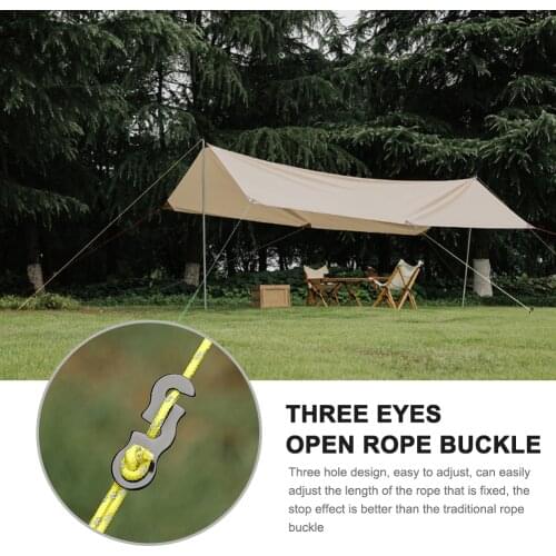 10pcs/set Outdoor Camping Tent Parachute Cord Rope Buckle Aluminum Alloy Cord Buckle Tensioners Fastener Travel Kit Tools