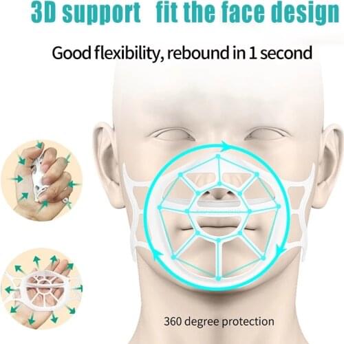 3D Mouth Mask Support Breathing Assist Mask Inner Cushion Bracket Food Grade Silicone Mask Holder Breathable Valve Fashion Mask