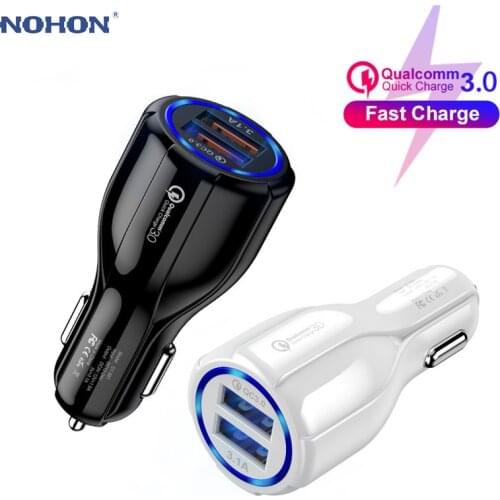 Car Charger Quick Charge 3.0 Dual Port USB Fast Charger for Xiaomi mi9 iPhone X XR XS Max Samsung S10 S9 S8 Adapter Car-Charger